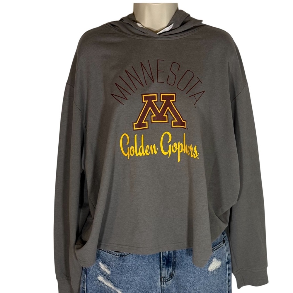 Minnesota Golden Gophers Gray boxy Hoodie Women XXL NCAA Tailgating Football